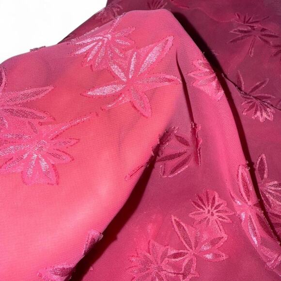 rare Y2K vintage vtg sheer pink embroidered slip dress sz M - Picture 7 of 7